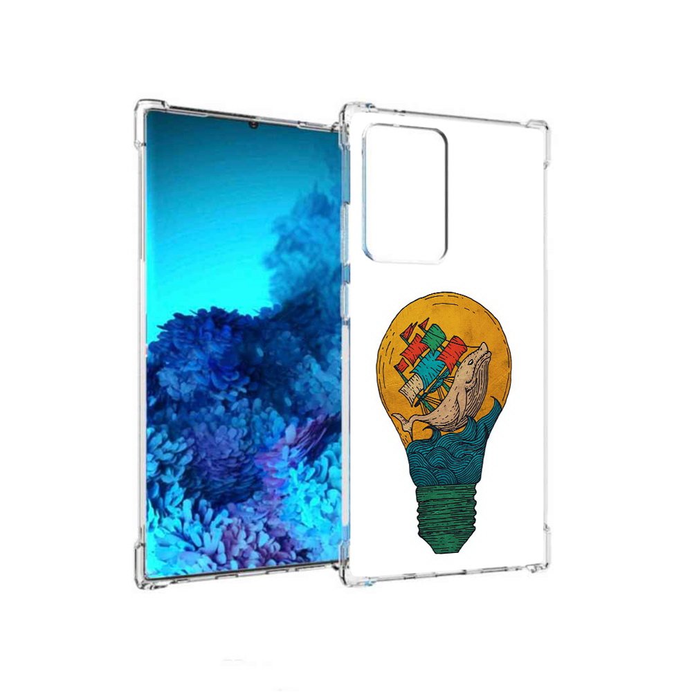 

Чехол MyPads Tocco для Samsung Galaxy Note 20 Ultra кит в лампочке с парусами, Прозрачный, Tocco