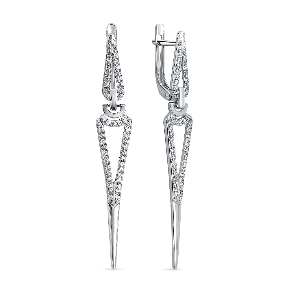 

Серьги подвески из серебра 585Gold 702011874, фианит, 702011874