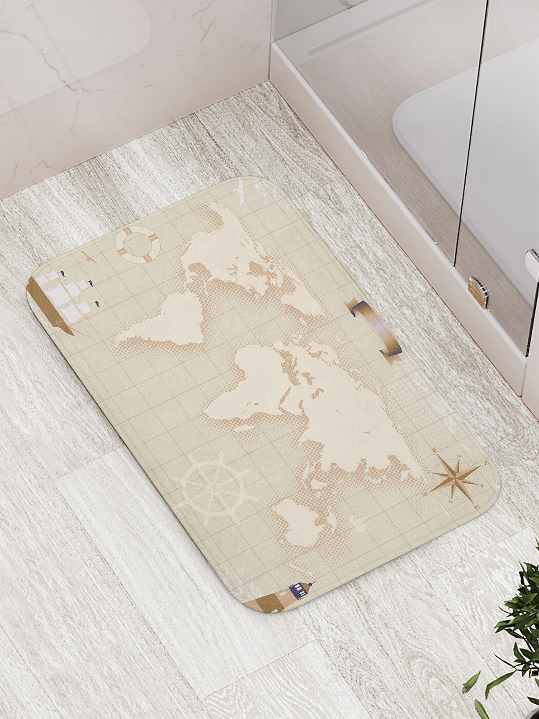 

bath_63742 Коврик противоскользящий для ванной, сауны, бассейна, 77х52 см
