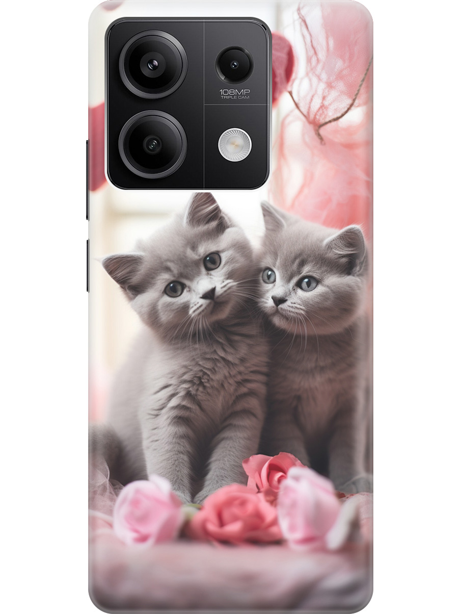 

Силиконовый чехол на Xiaomi Redmi Note 13 5g с рисунком "Котик и нитки", Красный;серый, 20012076