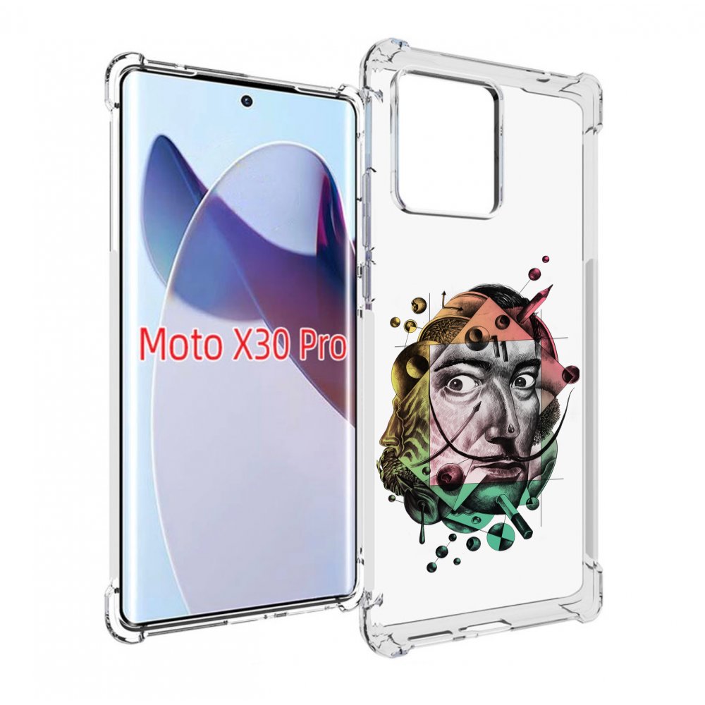 

Чехол MyPads разноцветное лицо абстракция для Motorola Moto X30 Pro, Прозрачный, Tocco