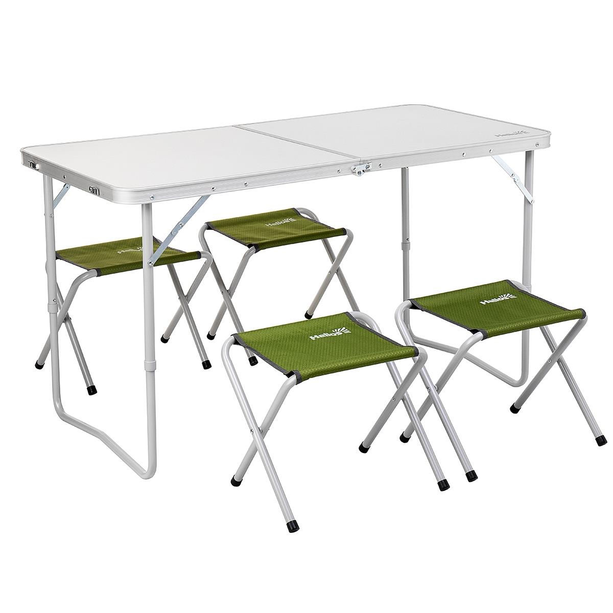 Набор мебели стол+4 табурета (чехол/Velcro) Green (Т-FS-21407+21124-SG-1) Helios Тонар