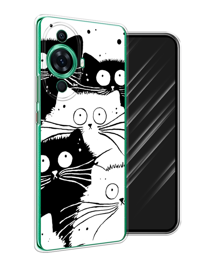 

Чехол Awog на Huawei Nova 11 Pro "Коты черно-белые", Черный;белый, 6121350-2