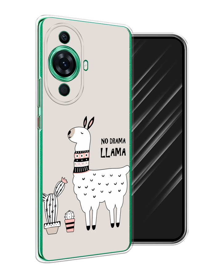 

Чехол Awog на Huawei Nova 11 Pro "No drama LLama", Бежевый;серый;белый, 6121350-2