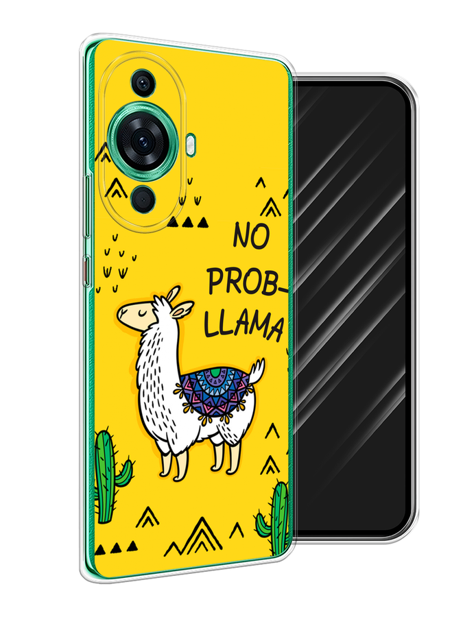 

Чехол Awog на Huawei Nova 11 Pro "No probLLama", Желтый;черный;синий, 6121350-2