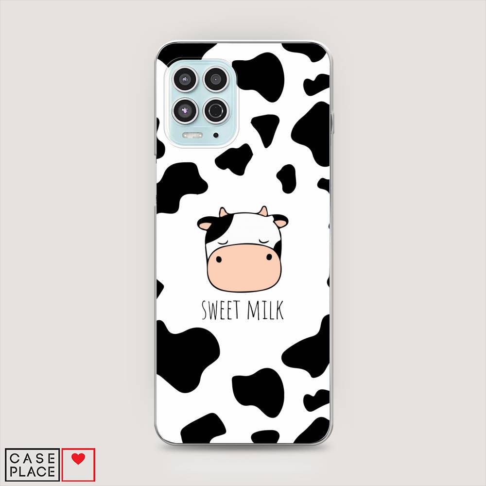 

Чехол на Motorola Moto G100 "Sweet milk", Розовый;белый;черный, 241650-1