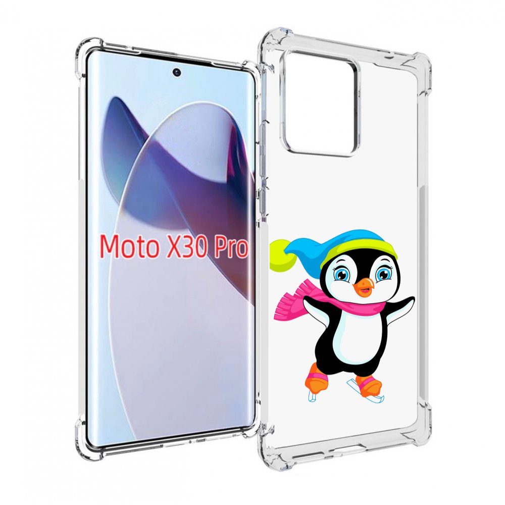 

Чехол MyPads пингвин на коньках для Motorola Moto X30 Pro, Прозрачный, Tocco