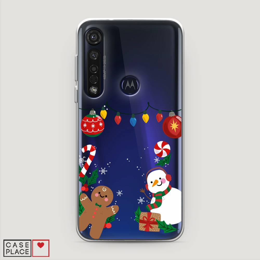 

Чехол на Motorola Moto G8 Plus "Новогоднее настроение", Коричневый;красный;зеленый, 241450-5