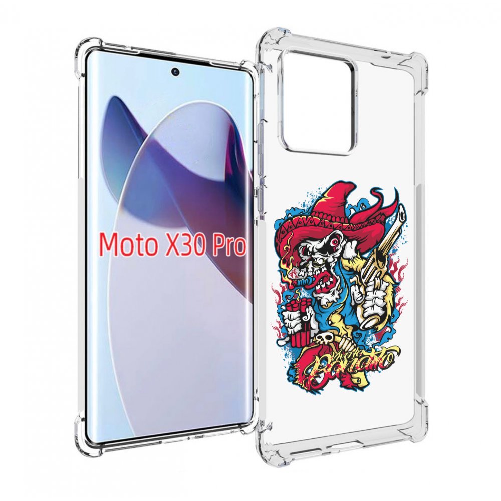 

Чехол MyPads нарисованный скелет с писталетом для Motorola Moto X30 Pro, Прозрачный, Tocco