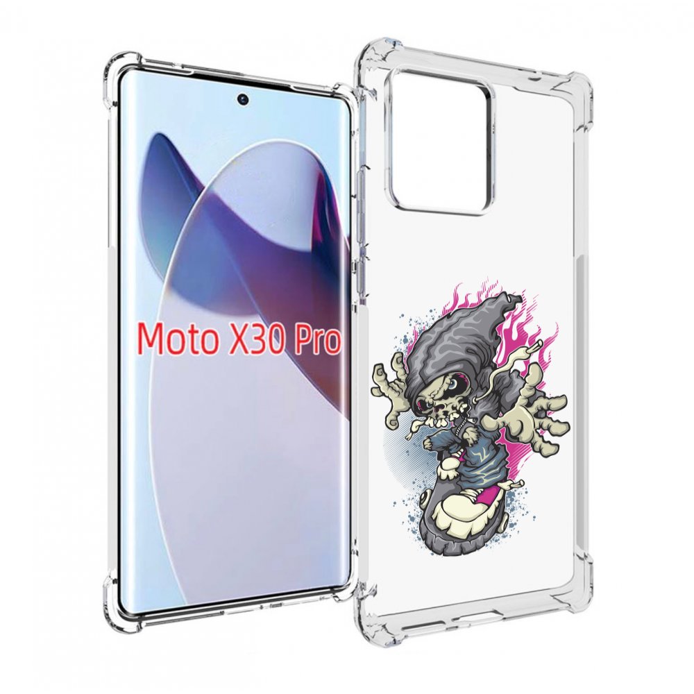 

Чехол MyPads нарисованный скелет на скейт борде для Motorola Moto X30 Pro, Прозрачный, Tocco