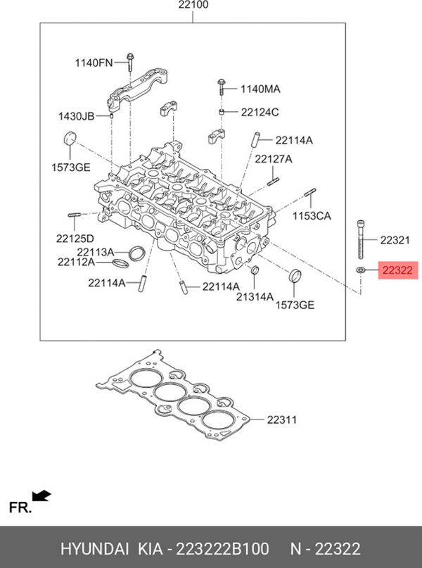 

Шайба Болта Гбц Hyundai/Kia Hyundai-KIA арт. 22322-2B100