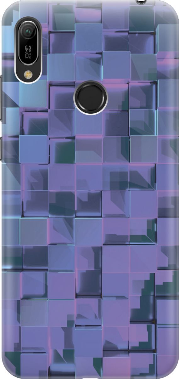 

Чехол на Honor 8A/8A Pro/Huawei Y6 (2019)/Y6 Prime (2019) "Синие блоки", Синий;фиолетовый, 3422