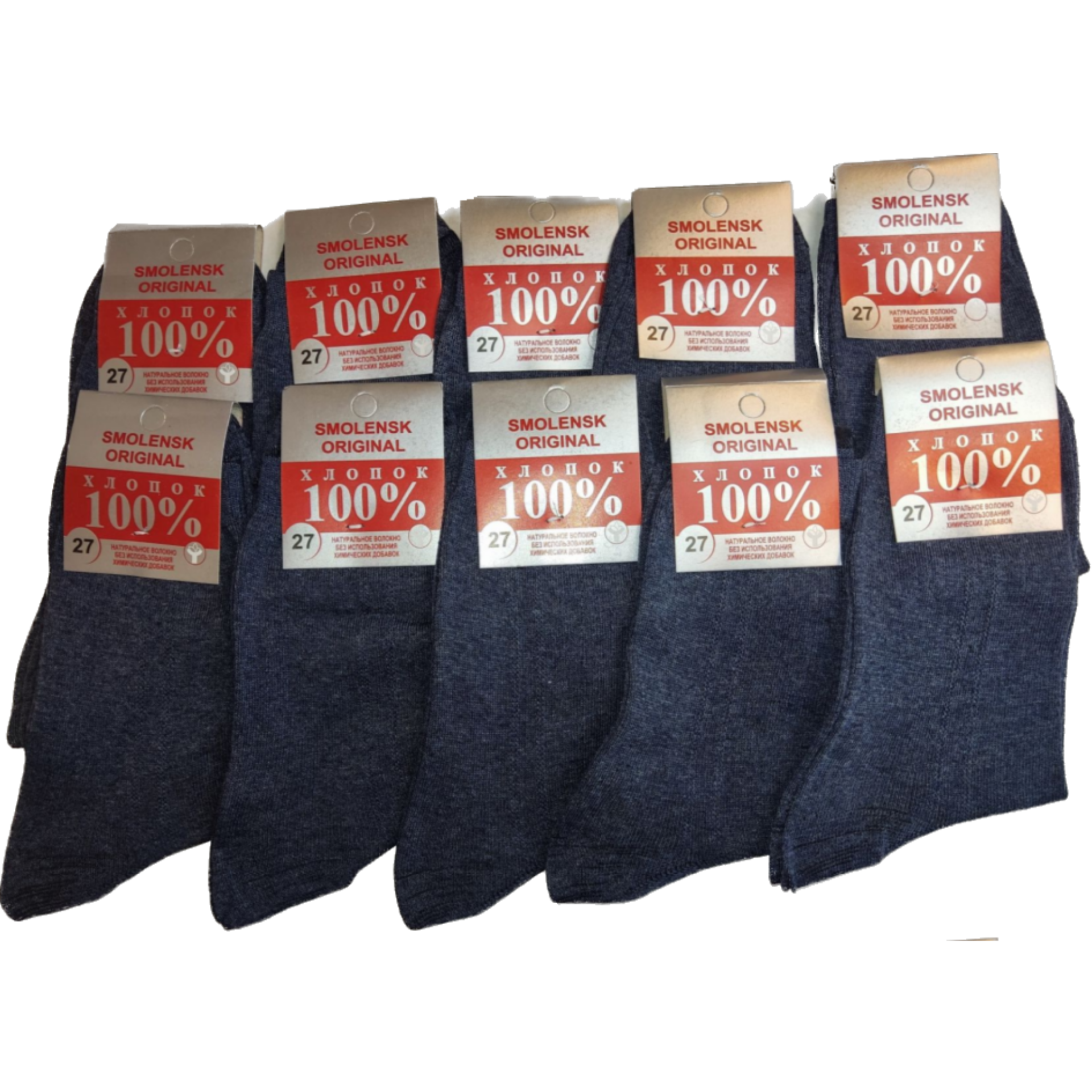 Комплект носков мужских Н2С10 синих 27, 10 пар