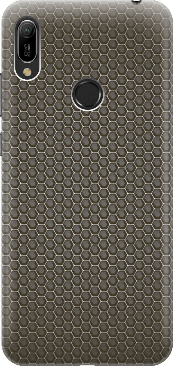 

Чехол на Honor 8A/8A Pro/Huawei Y6 (2019)/Y6 Prime (2019) "Карбоновая сеть", Белый;серый, 3422