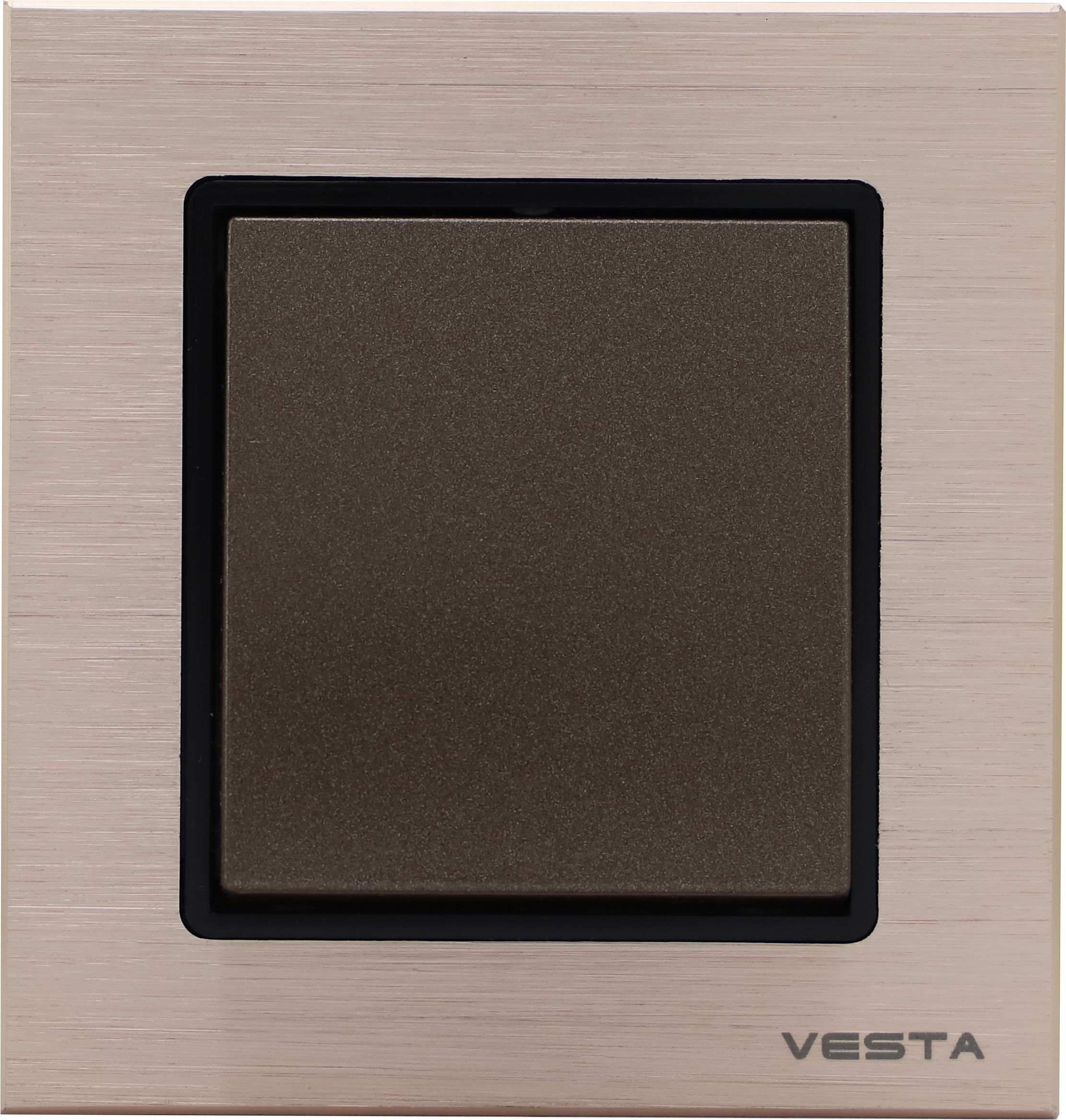 Выключатель Vesta-Electric Exclusive Champagne Metallic одноклавишный розетка vesta electric mega двойная с заземлением mega