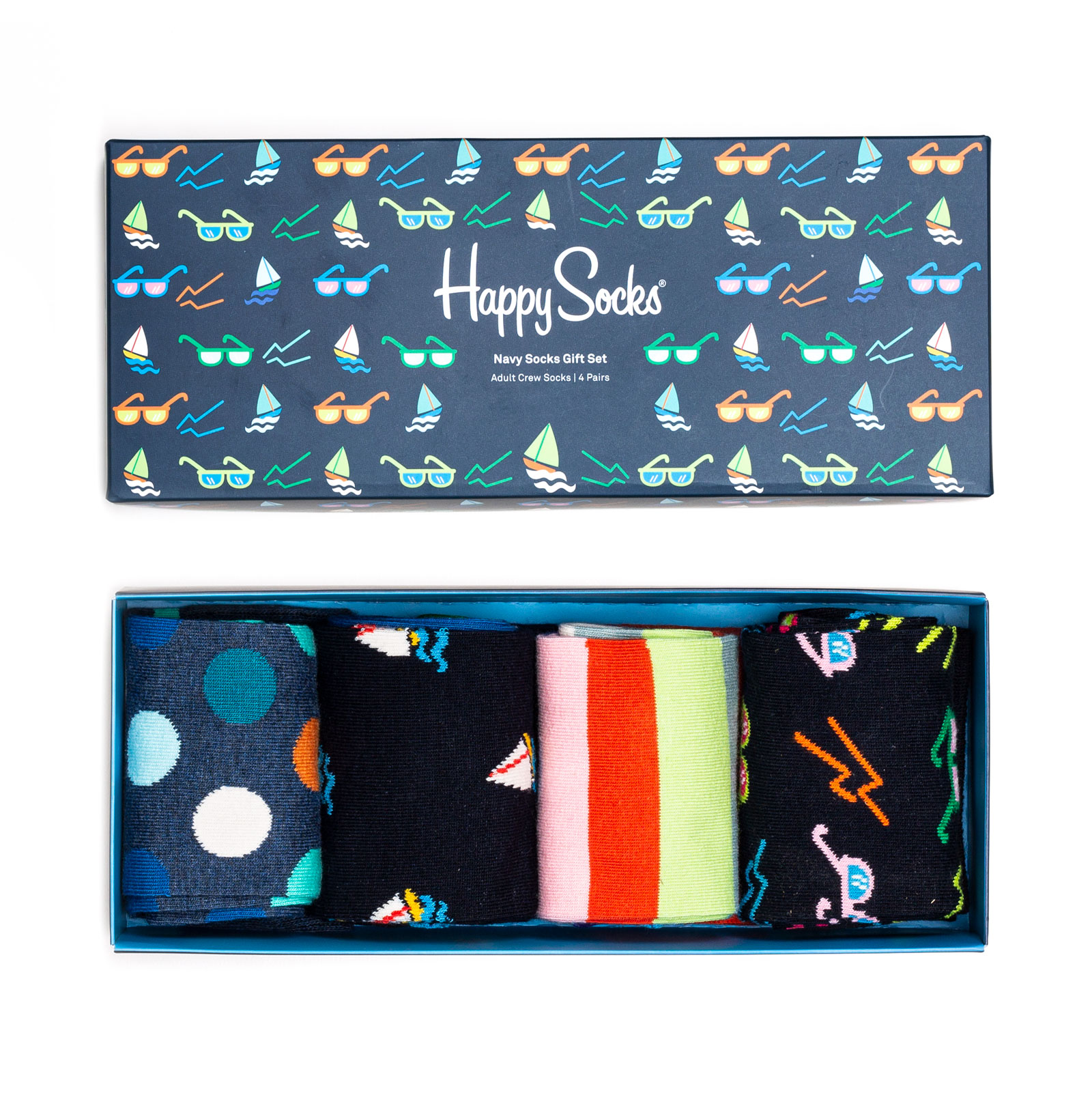фото Подарочный набор носков унисекс happy socks happy socks navy gift разноцветный 41-46