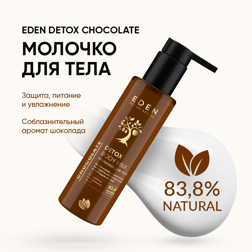 Молочко для тела Eden Detox Chocolate 200мл легкое питательное молочко trixera nutrition c59667 400 мл