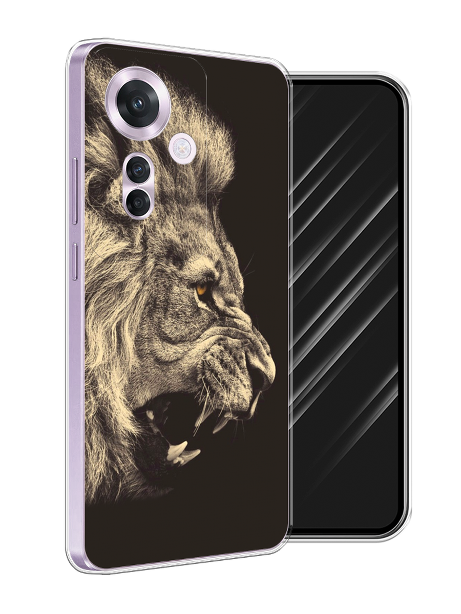 

Чехол Awog на Oppo Reno 11F "Львиный рык 2", Бежевый;черный, 2516650-1