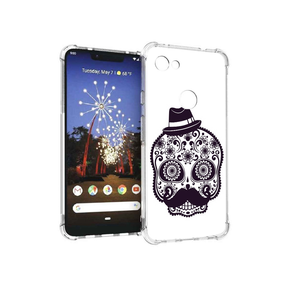

Чехол MyPads Tocco для Google Pixel 3 XL разрисованный скелет, Прозрачный, Tocco