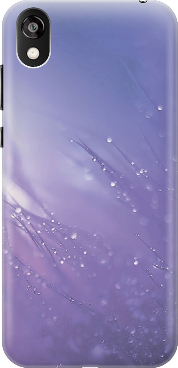 

Чехол на Honor 8S/Huawei Y5 (2019) "Капли на синей траве", Белый;синий, 3419