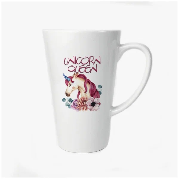 

Большая конусная кружка CoolPodarok Unicorn queen