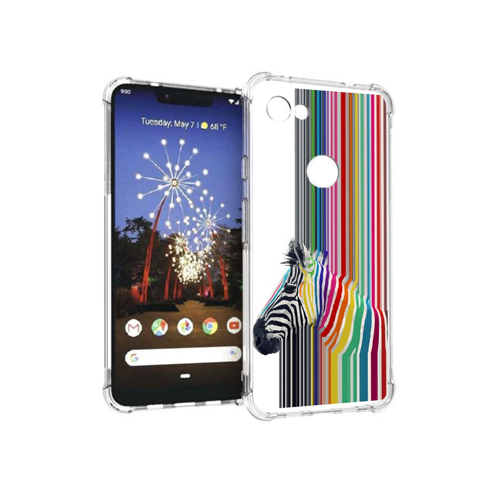 

Чехол MyPads Tocco для Google Pixel 3 XL радужная зебра, Прозрачный, Tocco