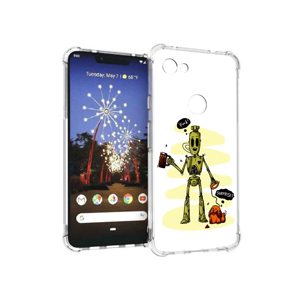 

Чехол MyPads Tocco для Google Pixel 3 XL прикольный робот, Прозрачный, Tocco