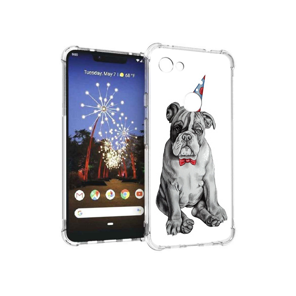 

Чехол MyPads Tocco для Google Pixel 3 XL праздничный щенок, Прозрачный, Tocco