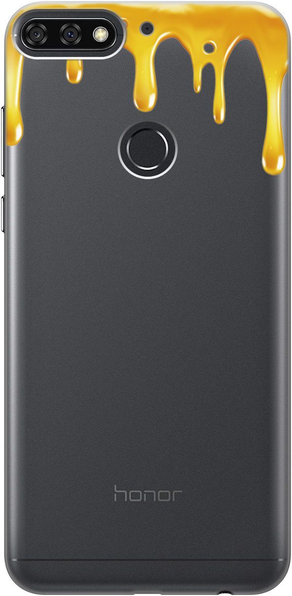 

Чехол на Honor 7C/7A Pro/Huawei Y6 Prime (2018) "Honey" прозрачный, Прозрачный;желтый, 1702