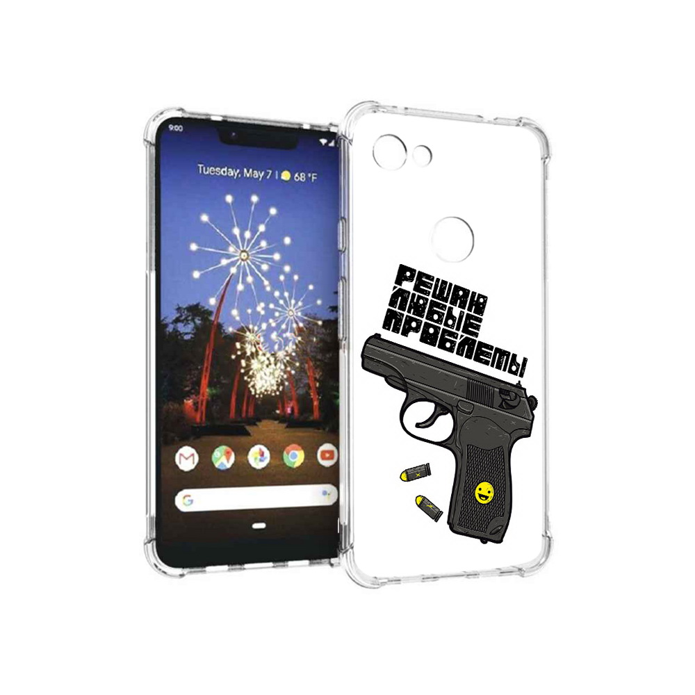 

Чехол MyPads Tocco для Google Pixel 3 XL пистолет против проблем, Прозрачный, Tocco