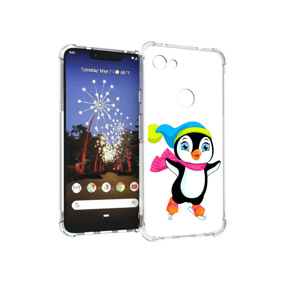 

Чехол MyPads Tocco для Google Pixel 3 XL пингвин на коньках, Прозрачный, Tocco
