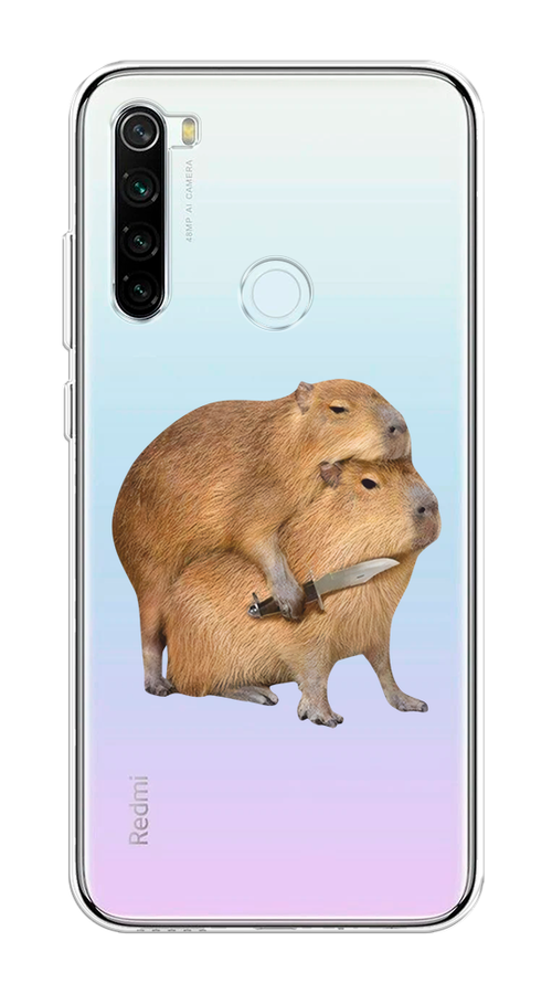 

Чехол на Xiaomi Redmi Note 8T "Капибара с ножом", Бежевый, 37450-1