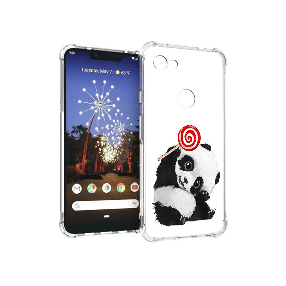 

Чехол MyPads Tocco для Google Pixel 3 XL панда с леденцом, Прозрачный, Tocco