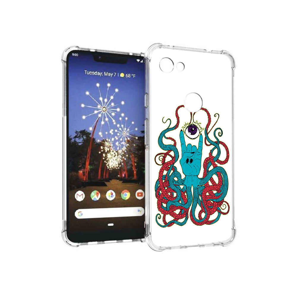 

Чехол MyPads Tocco для Google Pixel 3 XL осьминог-рука абстракция, Прозрачный, Tocco
