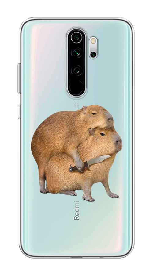 

Чехол на Xiaomi Redmi Note 8 Pro "Капибара с ножом", Бежевый, 36650-1