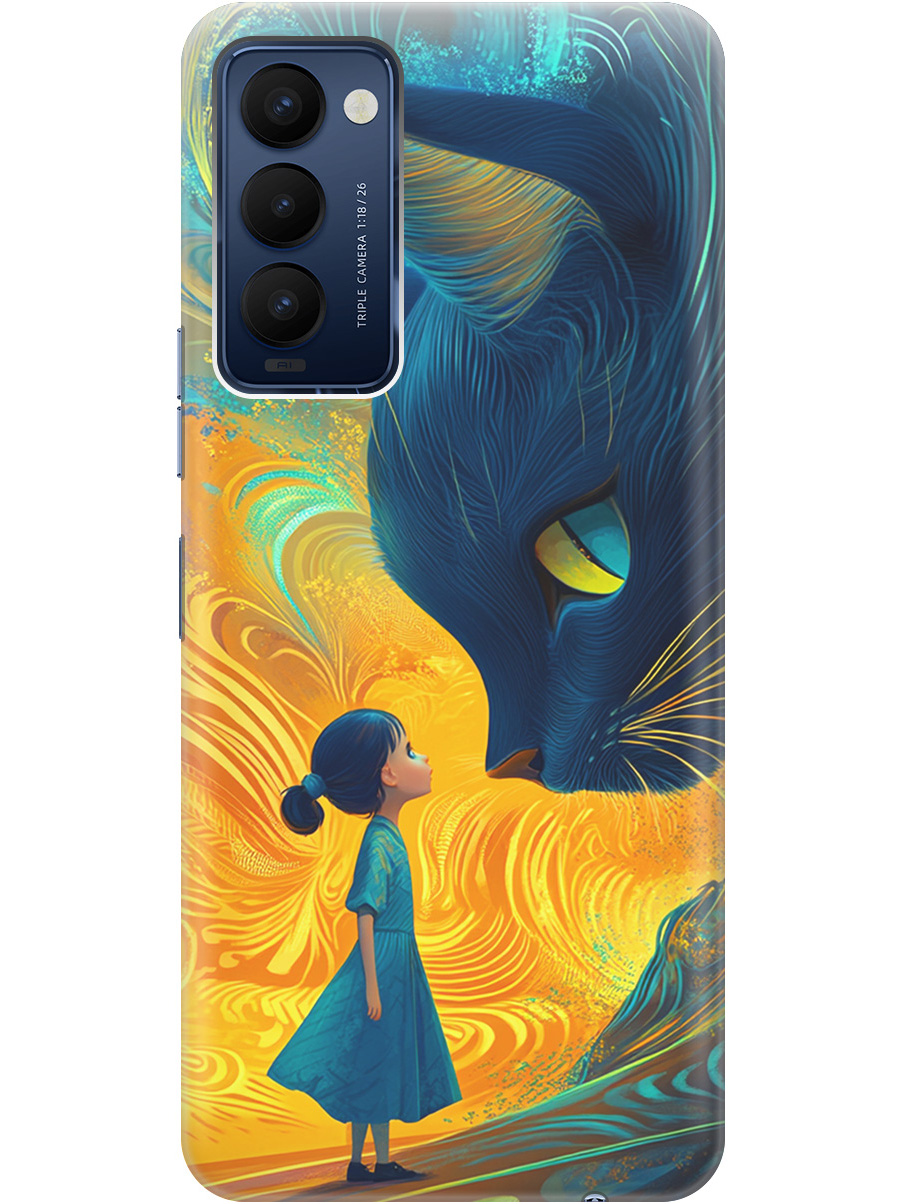 

Силиконовый чехол на Tecno Camon 18 / 18P с принтом "Девочка и кот", Прозрачный;желтый;синий, 741735985