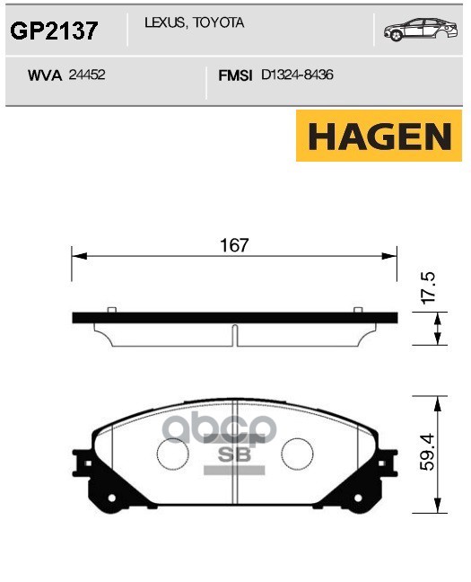 

Колодки Передние Toyota Rav4 Iv 2015- Gp2137 Sangsin brake арт. GP2137