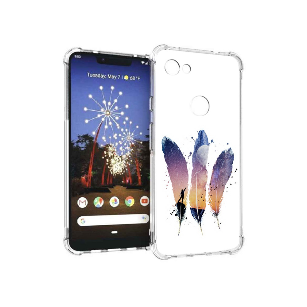 

Чехол MyPads Tocco для Google Pixel 3 XL небесные перья, Прозрачный, Tocco