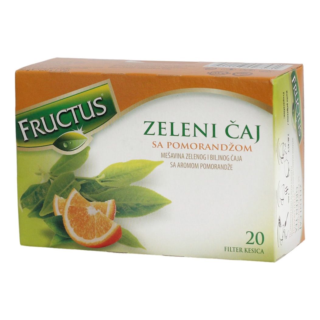 Чай зеленый Fructus С апельсином в пакетиках 1,5 г х 20 шт