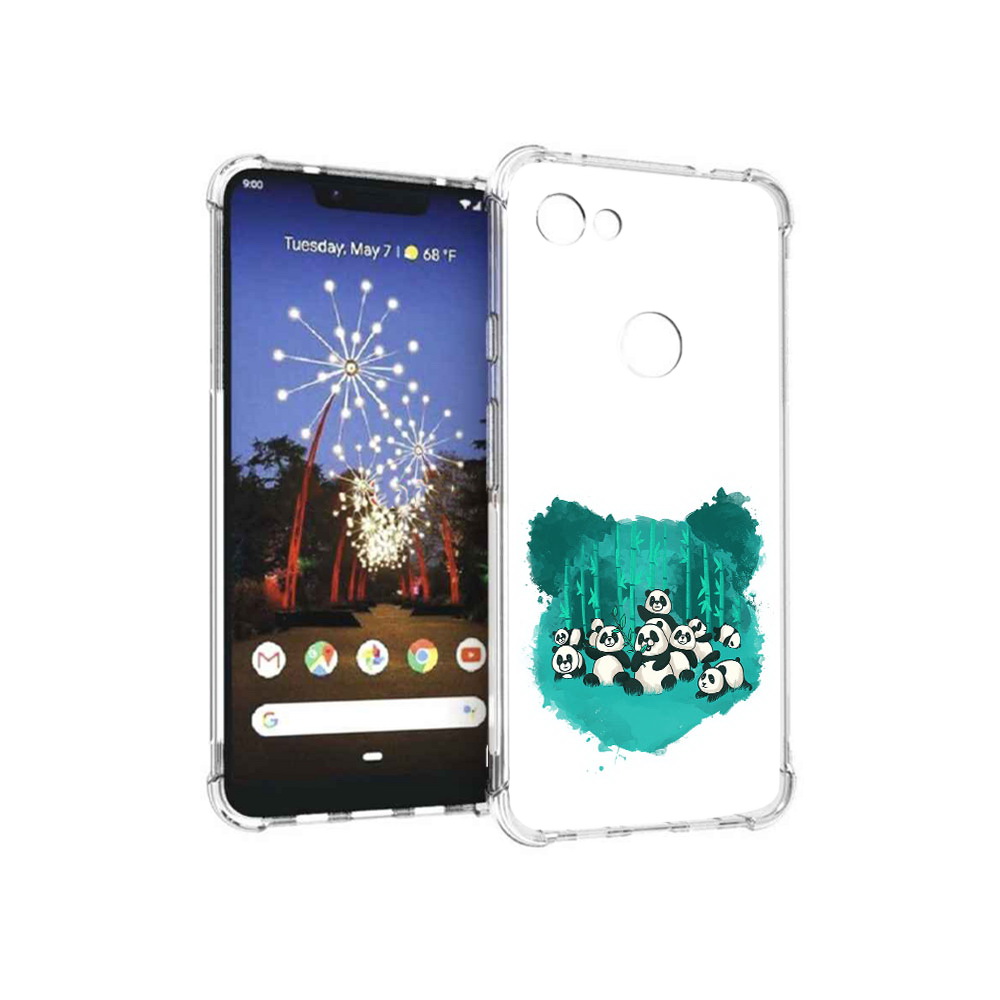 

Чехол MyPads Tocco для Google Pixel 3 XL нарисованные панды, Прозрачный, Tocco