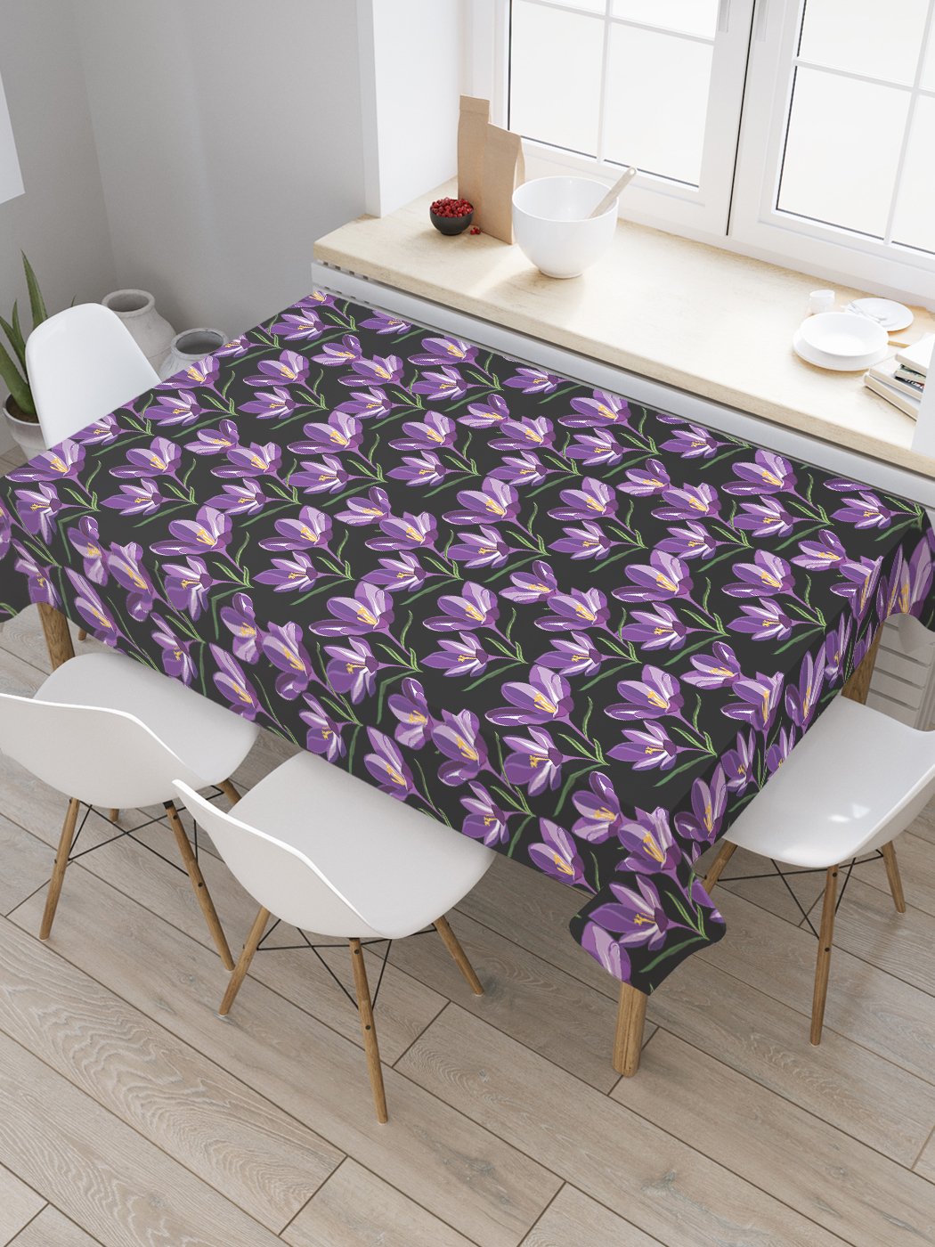 

Скатерть прямоугольная JoyArty "Векторный шафран" из оксфорда, 120x145 см, Черный, Векторный шафран