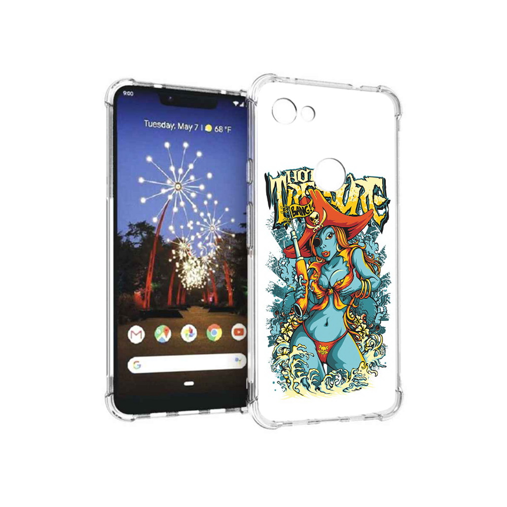 Чехол MyPads Tocco для Google Pixel 3 XL нарисованная синяя девушка комикс