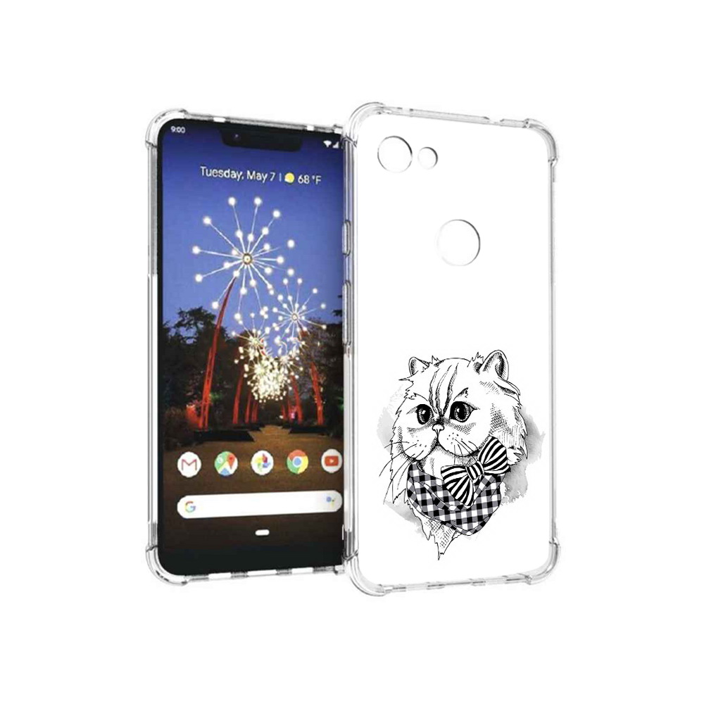 

Чехол MyPads Tocco для Google Pixel 3 XL нарисованная красивая кошечка, Прозрачный, Tocco