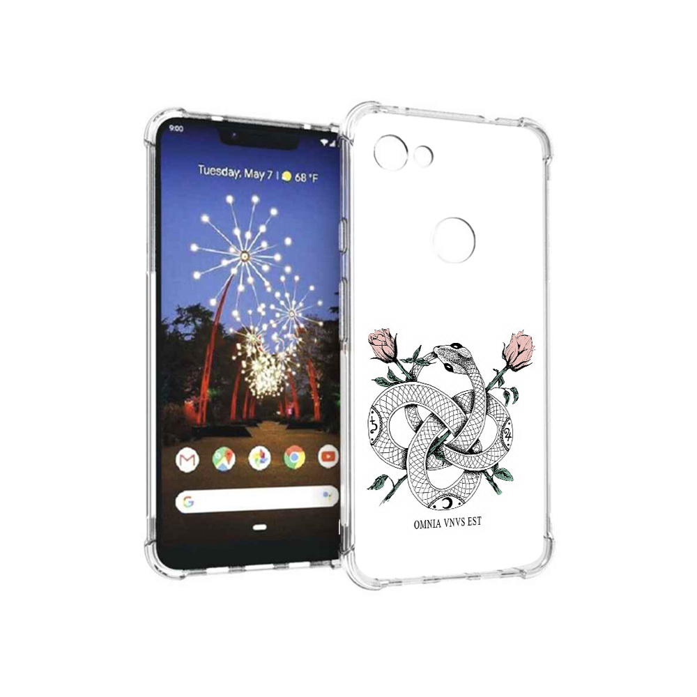 

Чехол MyPads Tocco для Google Pixel 3 XL нарисованная змея абстракция, Прозрачный, Tocco