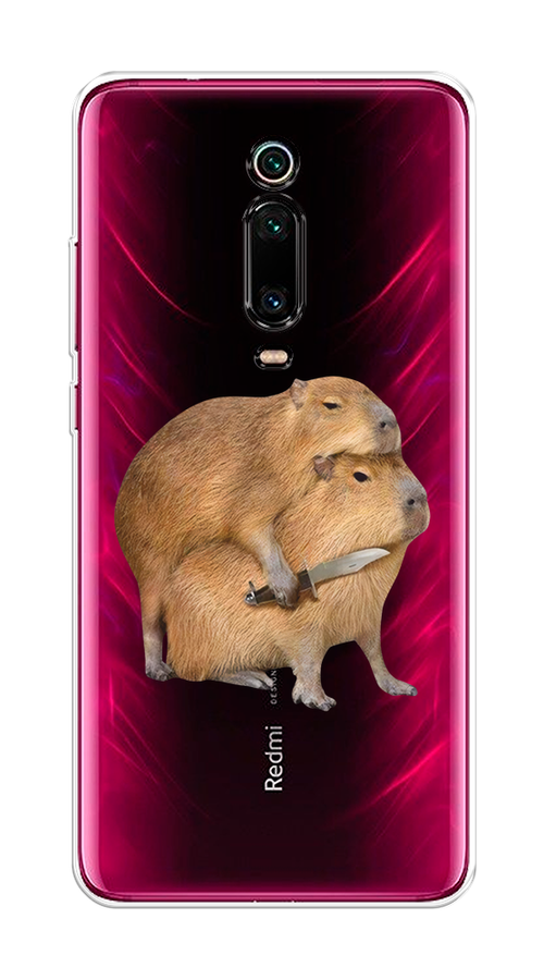 

Чехол на Xiaomi Redmi K20/K20 Pro/Xiaomi Mi 9T/9T Pro "Капибара с ножом", Бежевый, 35550-1