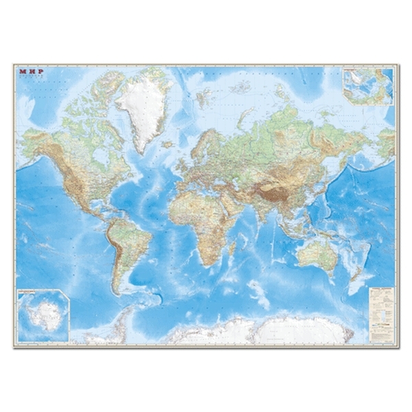 фото Карта настенная "мир. обзорная карта. физическая, с границами" ди эм би