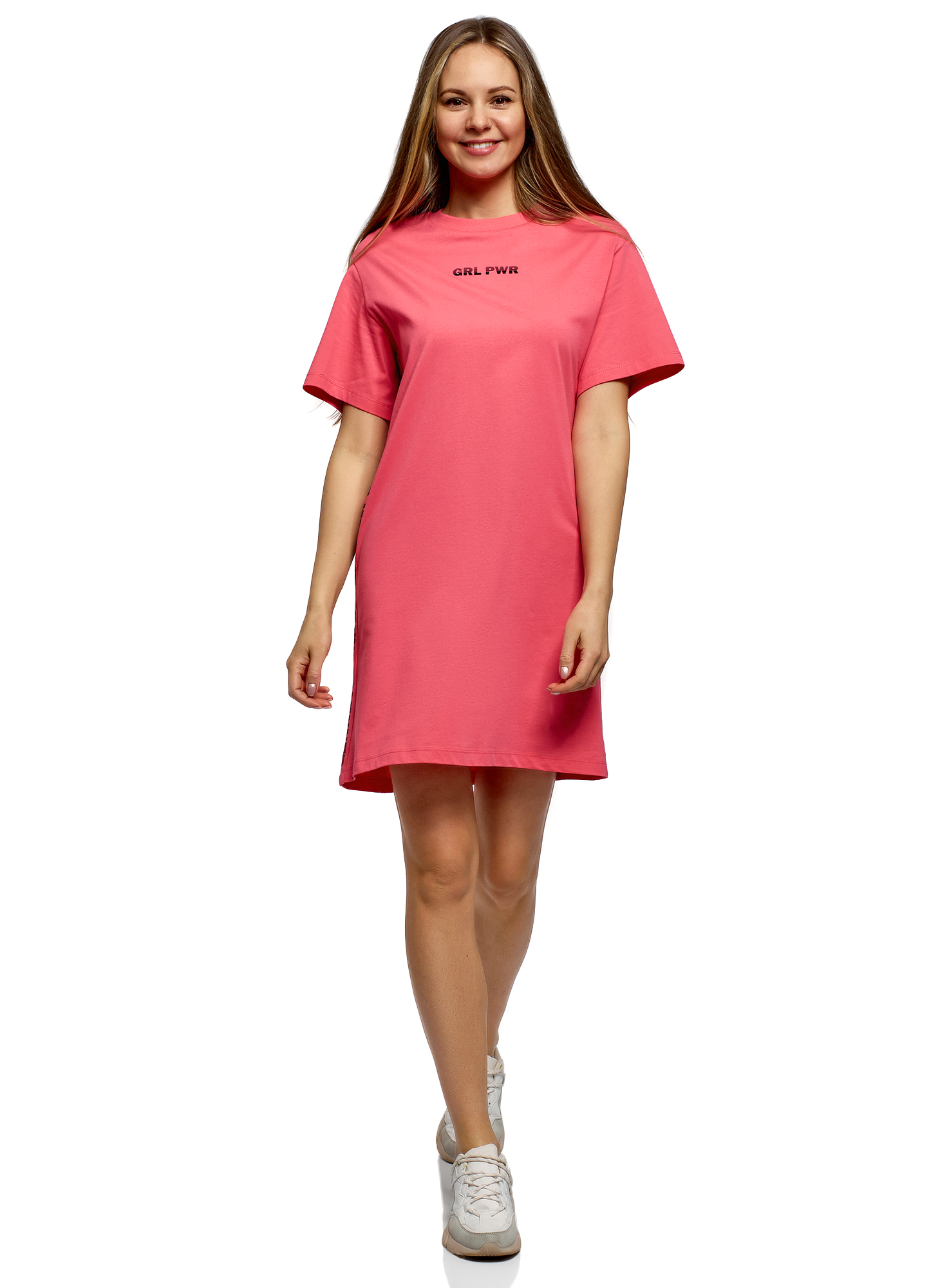Платье женское oodji 14008041-1 розовое XS