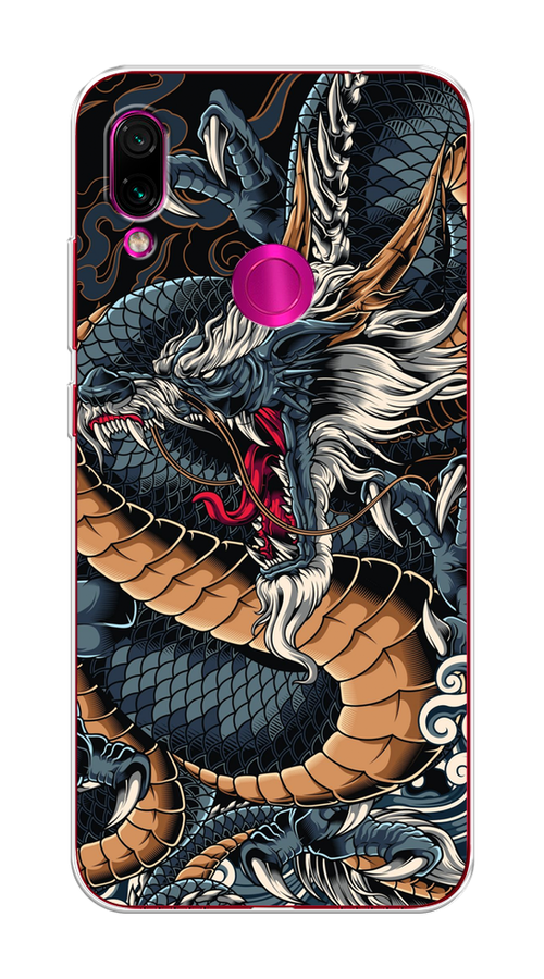 

Чехол на Xiaomi Redmi Note 7 "Japanese Dragon", Коричневый;черный;синий, 34750-1