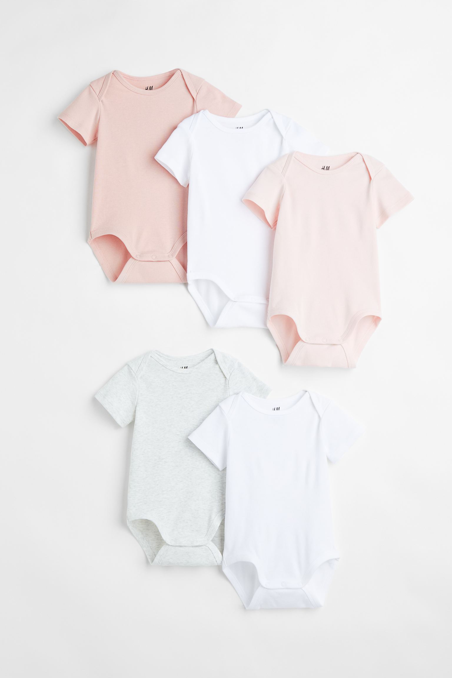 

5 шт. боди H&M для девочек 50 Светло-розовый/белый (доставка из-за рубежа), 588184