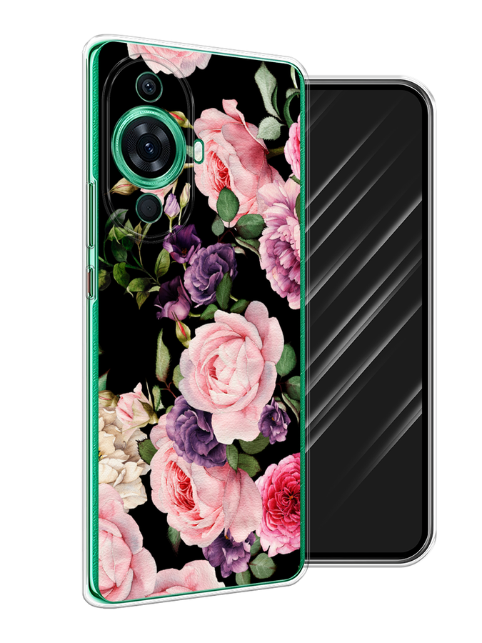 

Чехол Awog на Huawei Nova 11 Pro "Пионы на черном", Черный;розовый;зеленый, 6121350-8